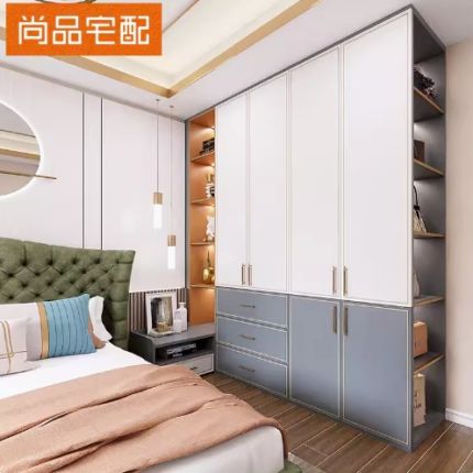尚品宅配全屋定制衣柜简约现代卧室衣帽间推拉门艺术风格衣柜家装