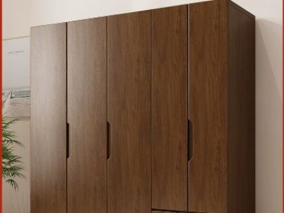 全实木小衣柜家用卧室小户型北欧现代四六门橡木衣橱储物组合柜子