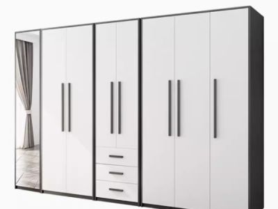 简约木质衣柜家用卧室北欧小户型带穿衣镜柜子储物收纳大衣橱组合