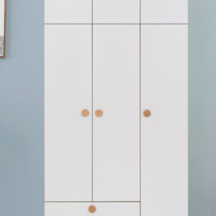 家用卧室衣柜简约大衣柜钢制铁皮加厚儿童环保收纳柜带抽屉储物柜